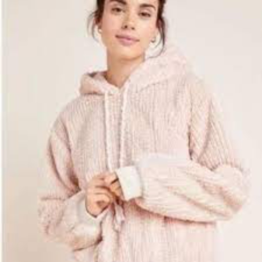 ANTHROPOLOGIE SATURDAY SUNDAY PINK HOODIE (NWT) XS
